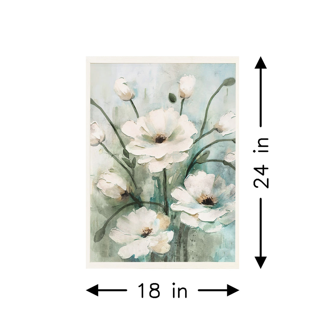 White Flowers Oil Painting