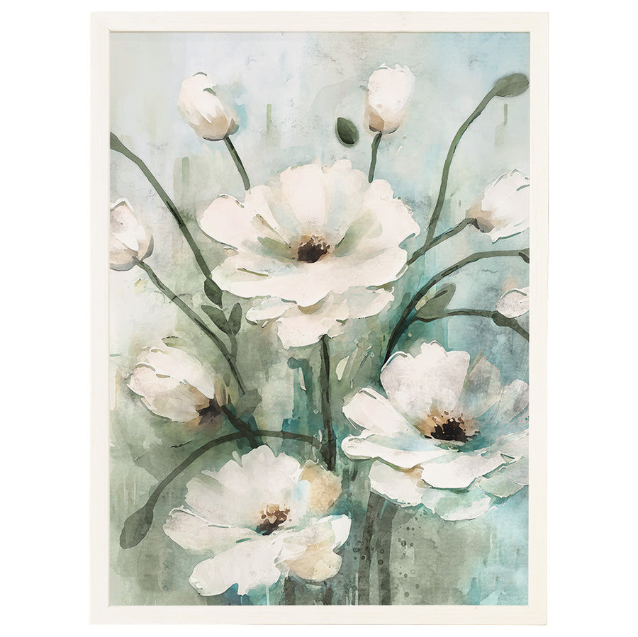 White Flowers Oil Painting