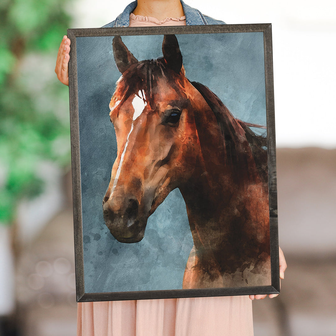 Horse Blue Background
