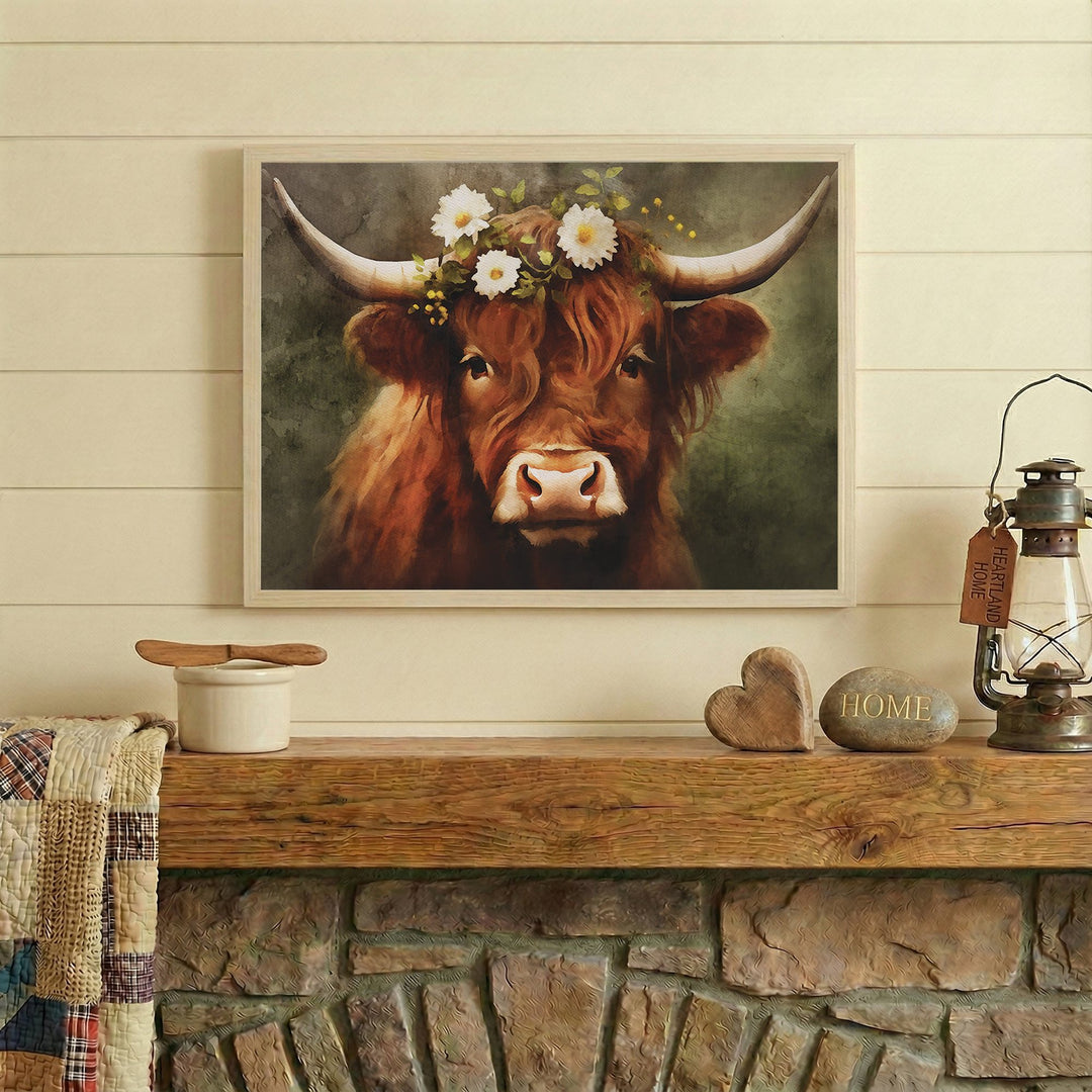 Floral Highland Cow