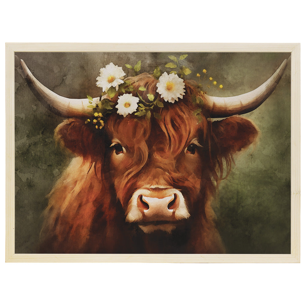 Floral Highland Cow