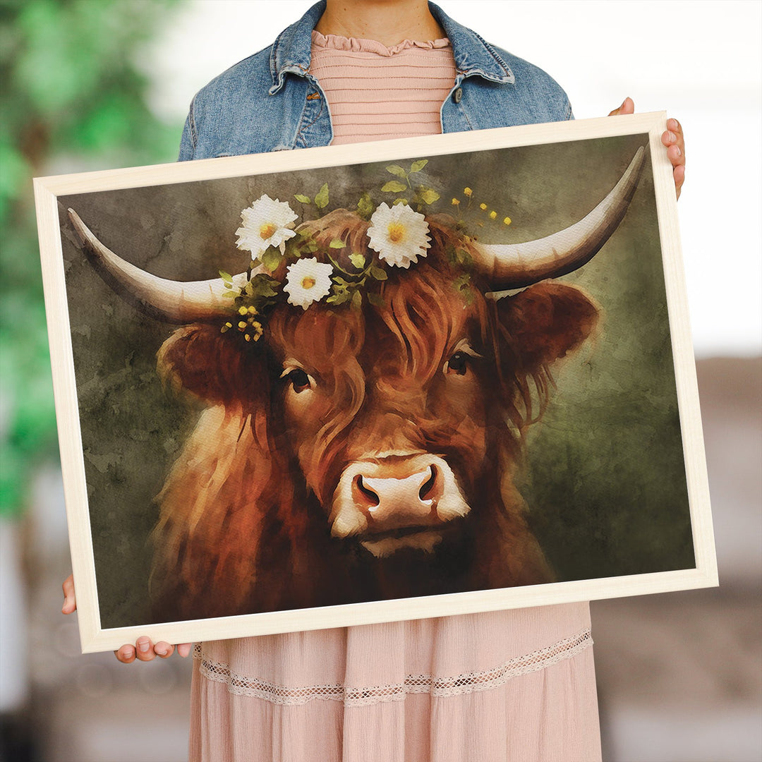 Floral Highland Cow