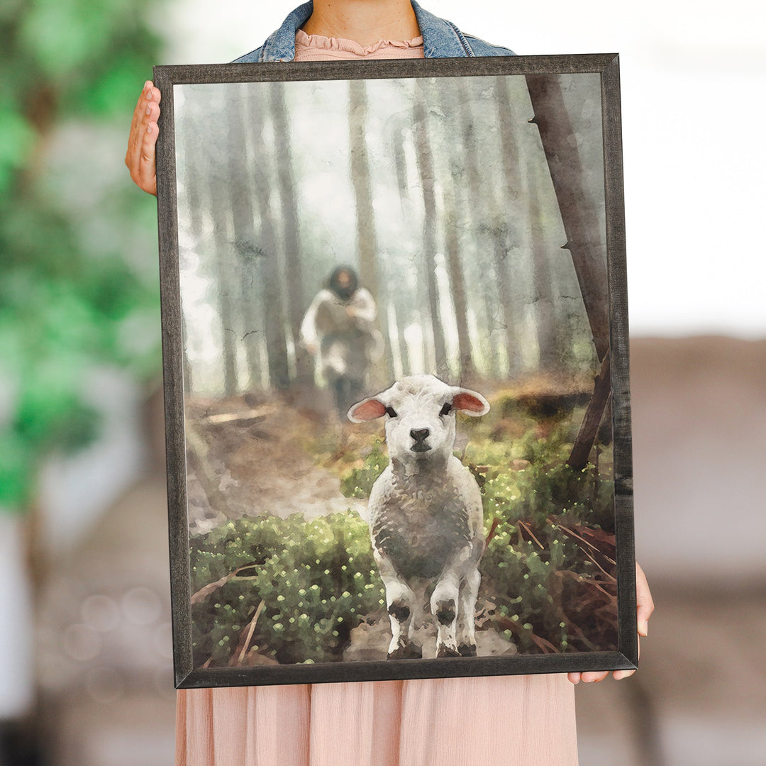 Jesus Rescuing Lamb