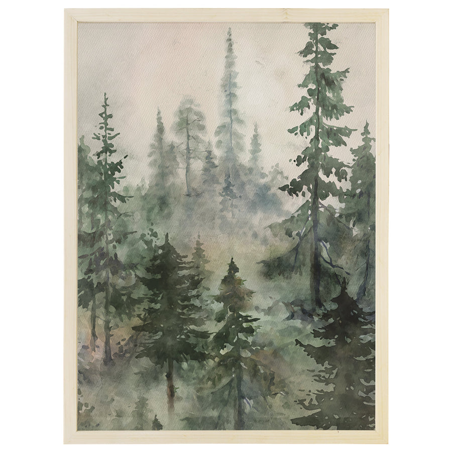 Misty Watercolor Trees