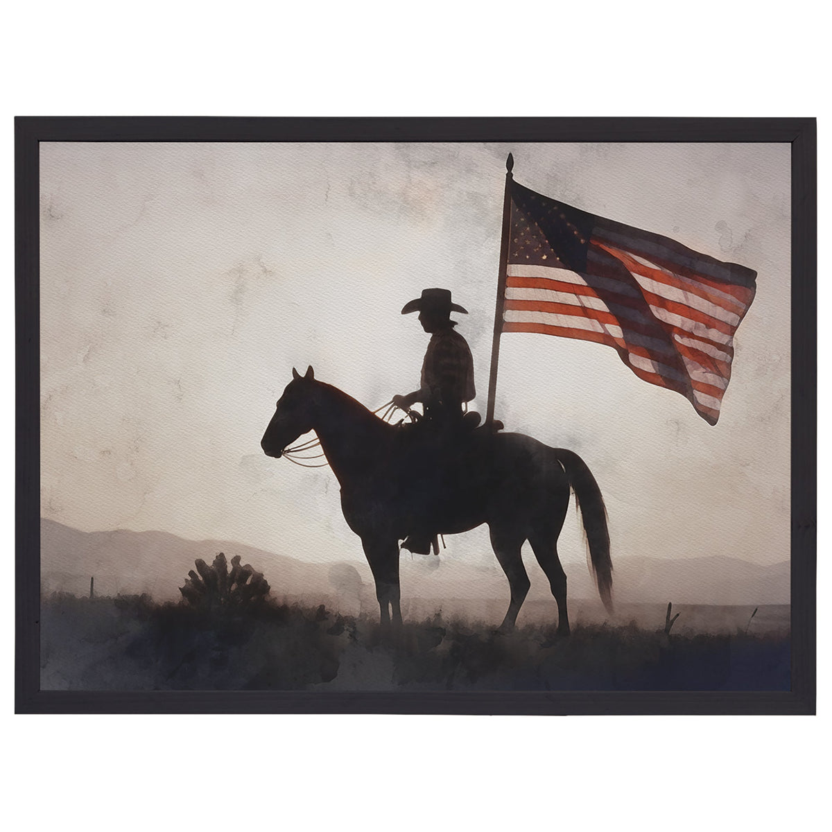 Cowboy American Flag