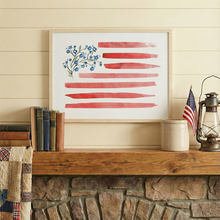 Watercolor Flower Flag