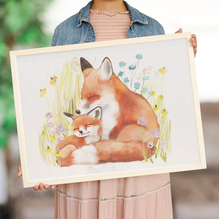Mama Baby Fox Art