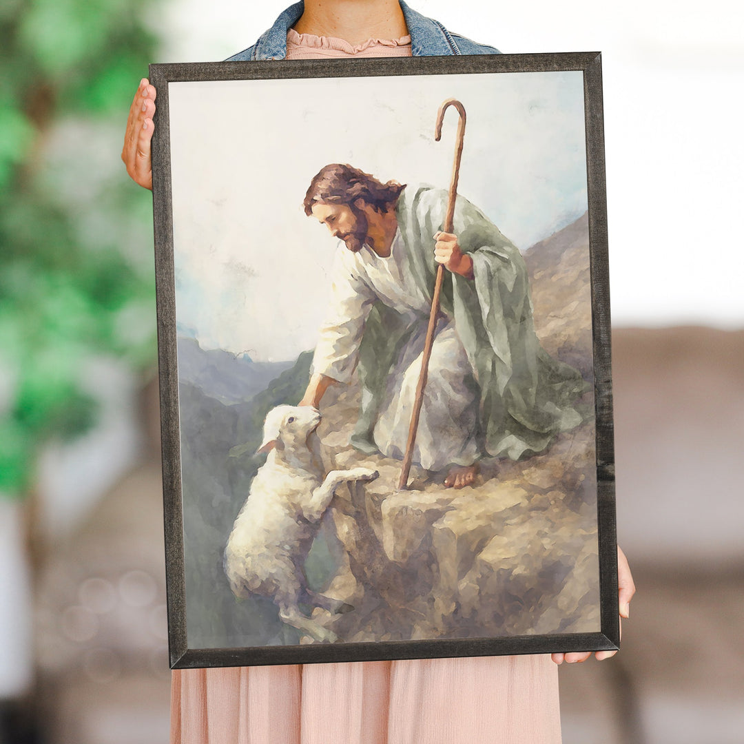 Jesus Lamb On Cliff