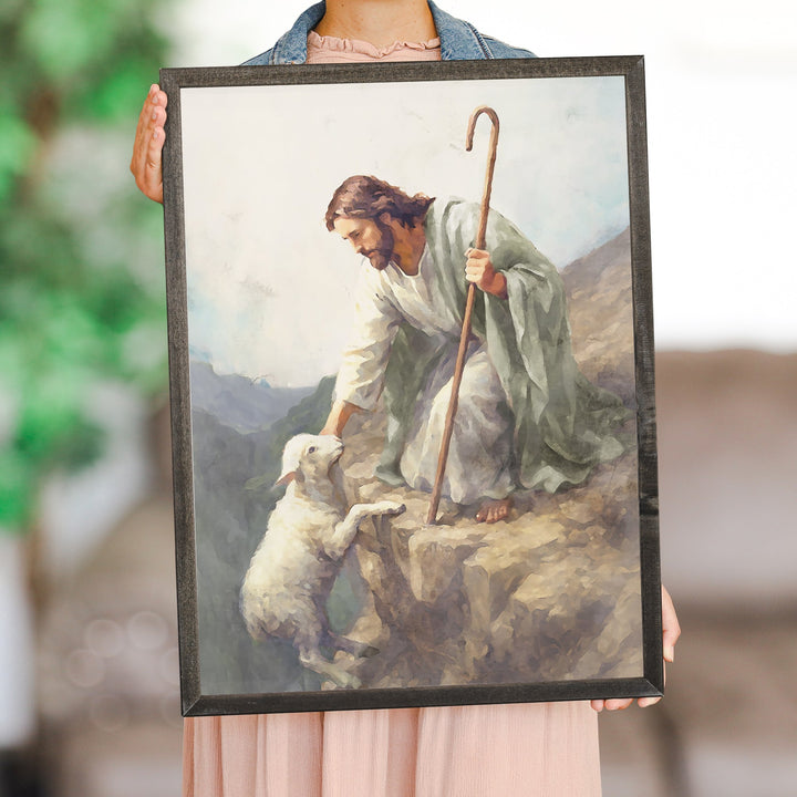 Jesus Lamb On Cliff