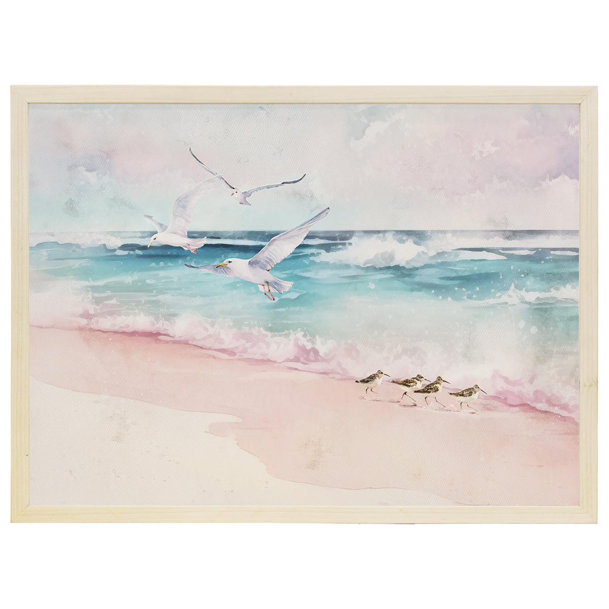Pink Beach Birds
