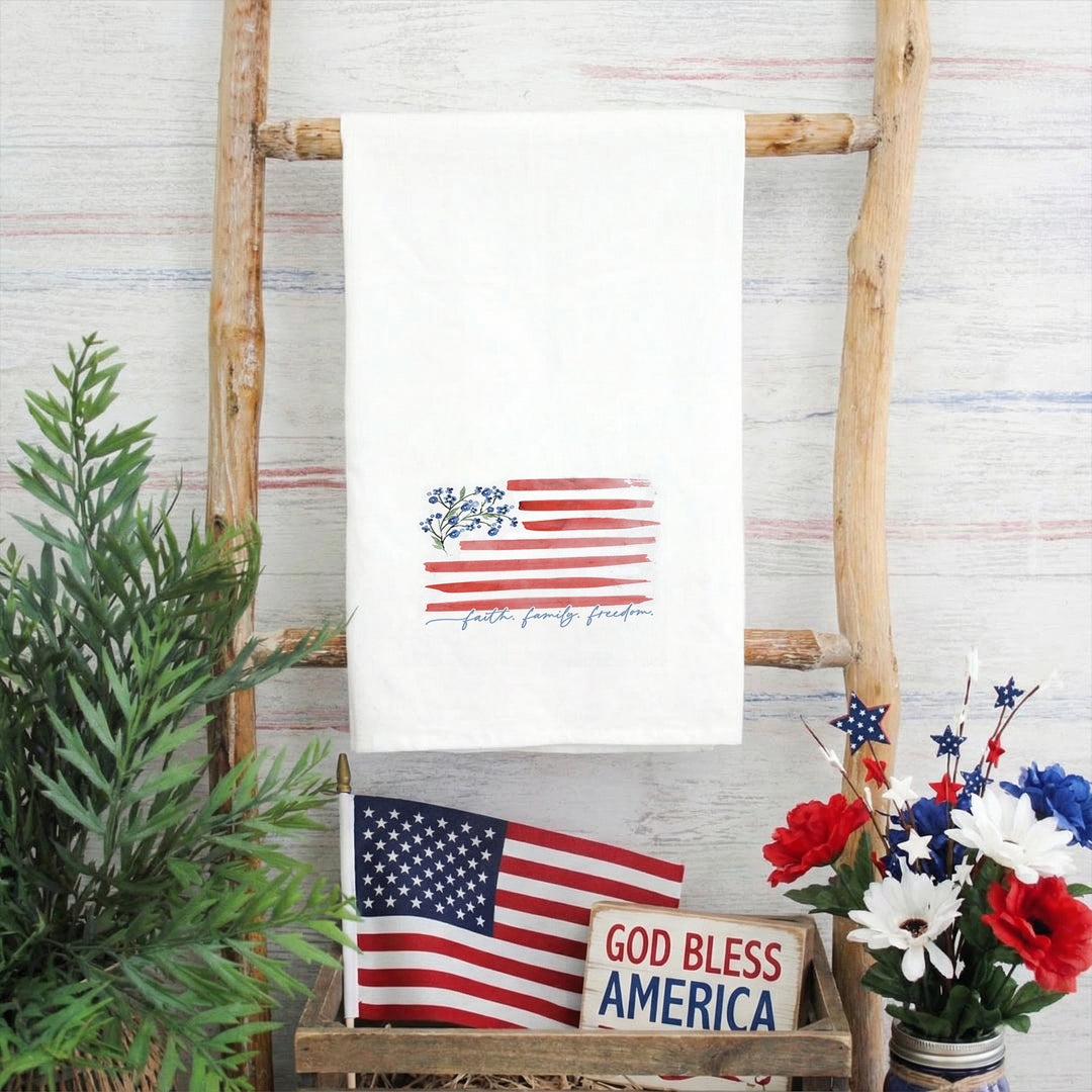 Flower Flag Faith Family