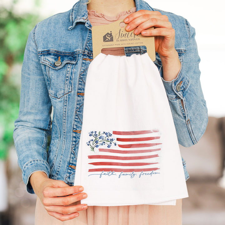 Flower Flag Faith Family