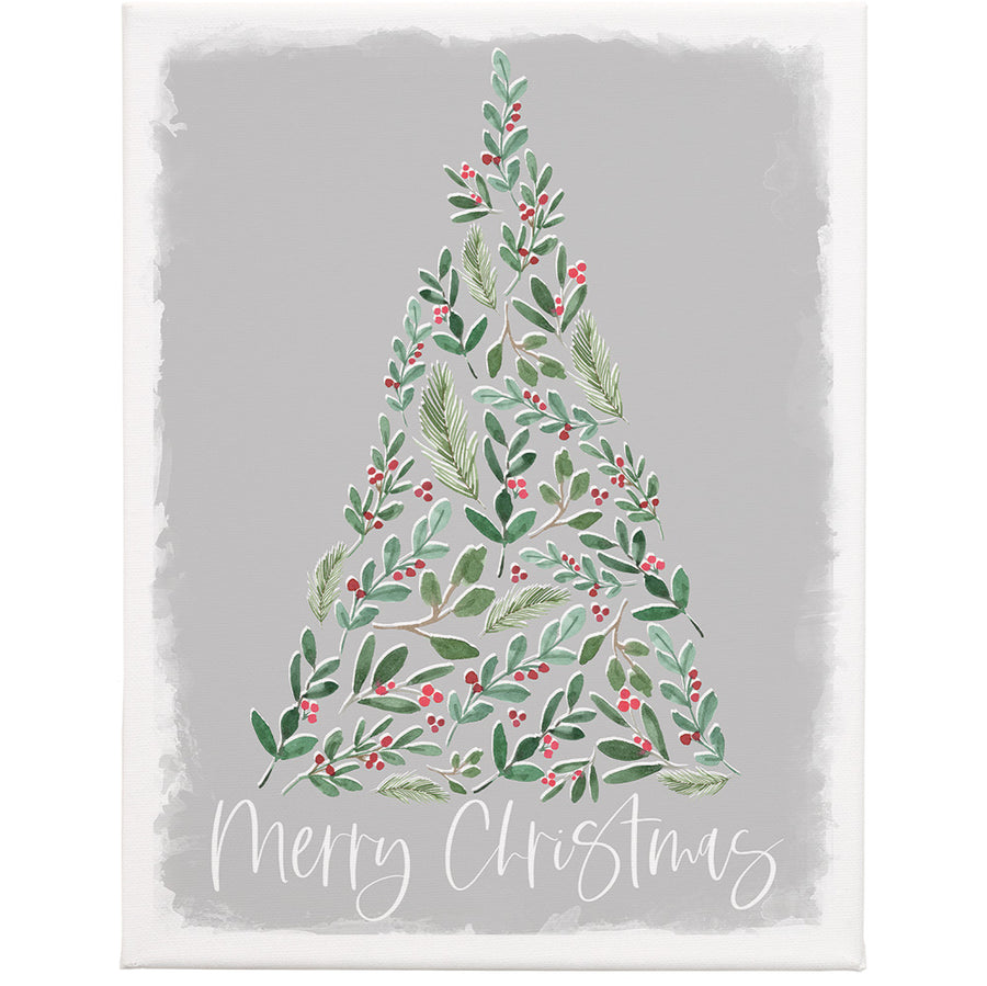 Merry Holly Tree 13x17