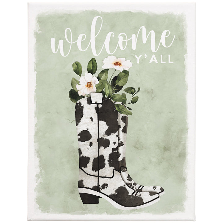 Welcome Cow Boots 9 x 12