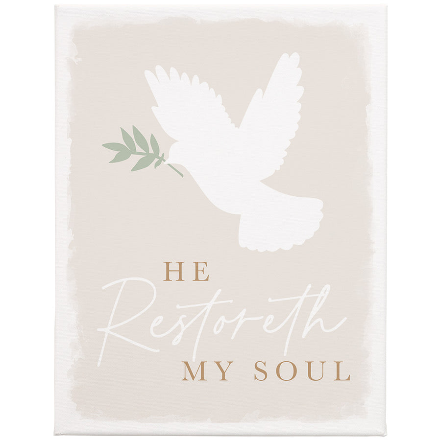 Restoreth My Soul Dove 13 x 17