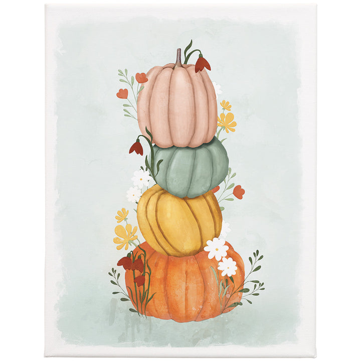 Colorful Pumpkin Stack 9x12