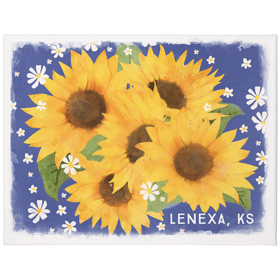 Blue Sunflowers LOC 12x9