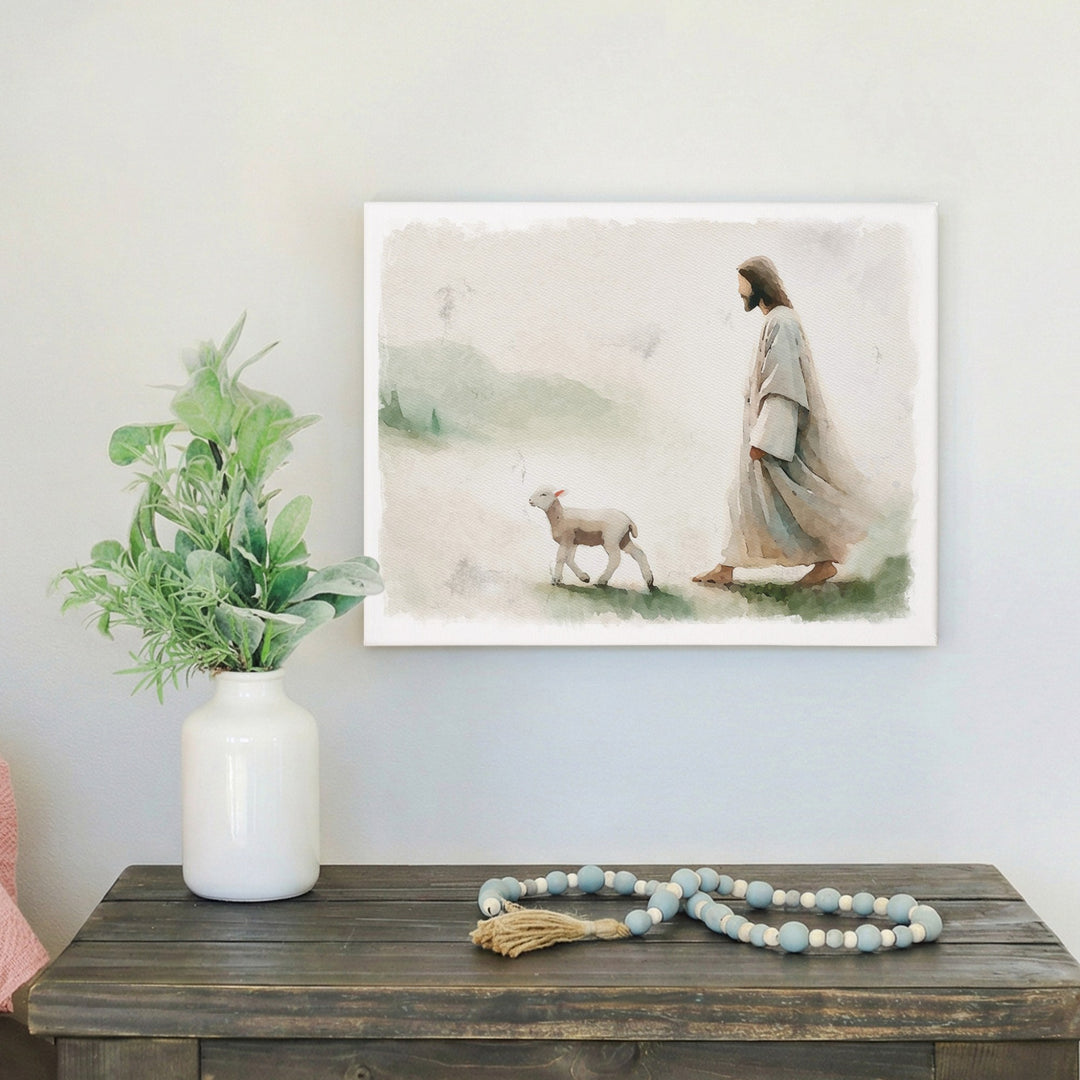 Jesus Walking Lamb