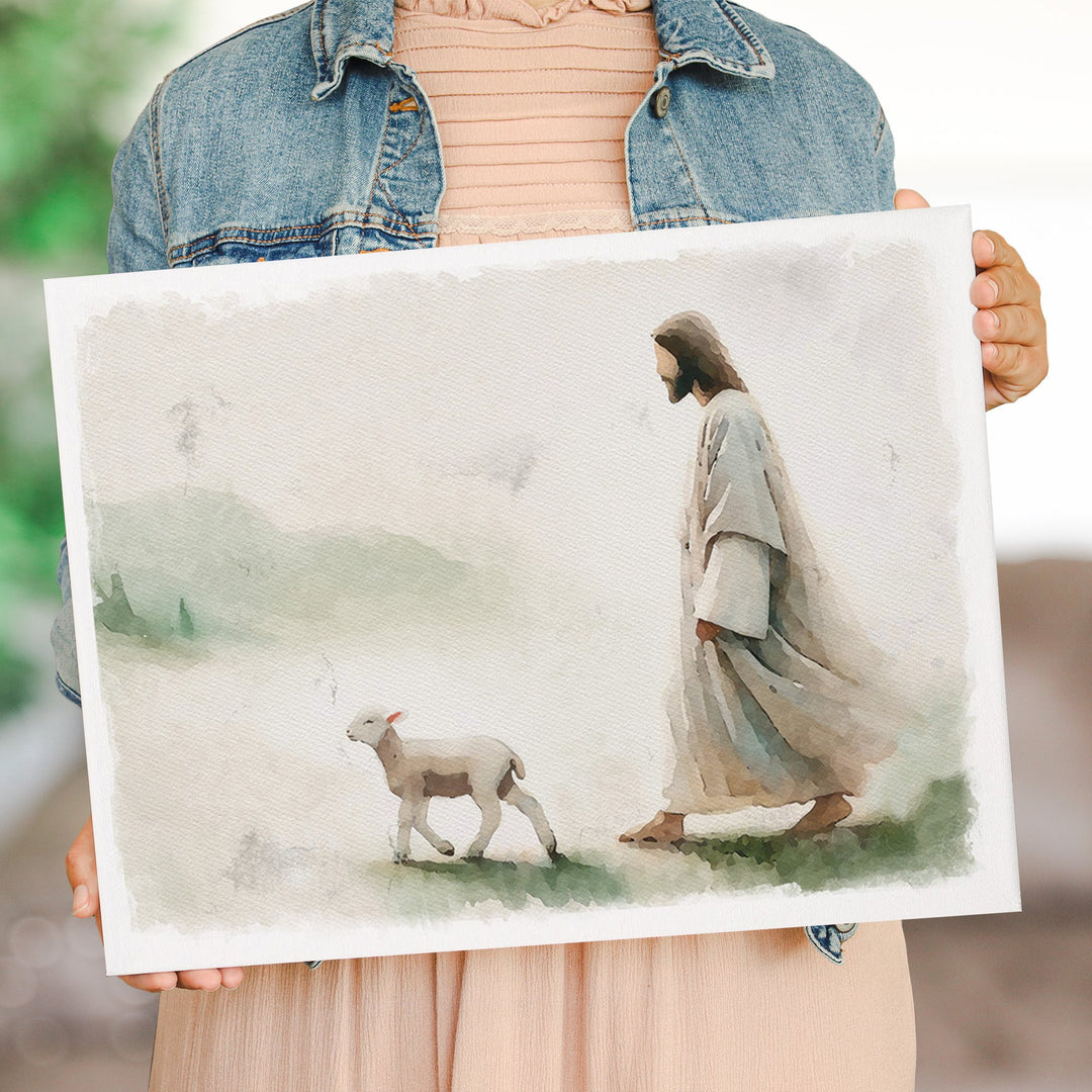 Jesus Walking Lamb