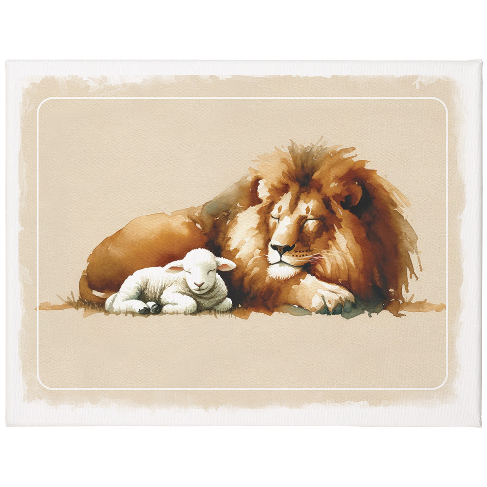 Lion Lamb Art 12x9