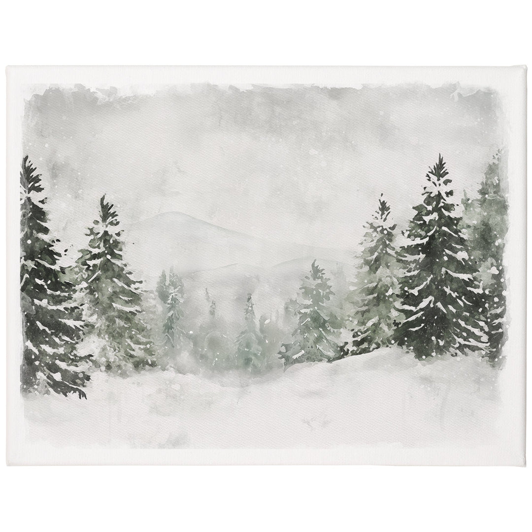 Snowy Pines Scene 12x9